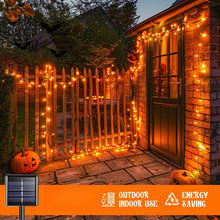 Solar Halloween Orange String Lights - Outdoor Yard & Garden Lighting