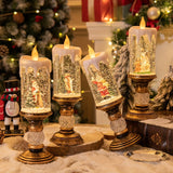 Christmas candle lamp in Santa and snowman styles
