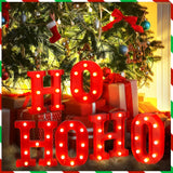 Ho Ho Ho light up letters, set of six red letters