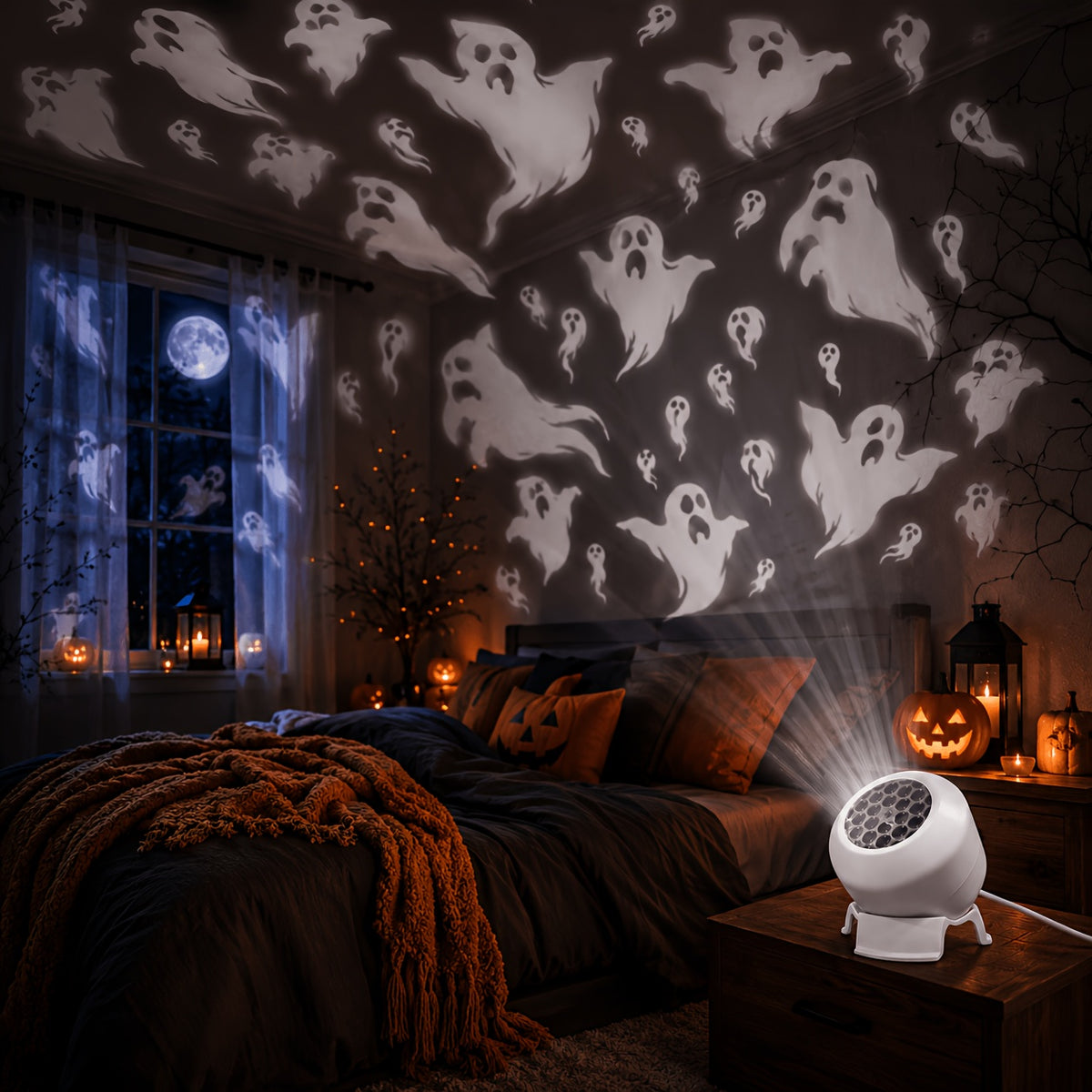 Halloween Ghost Projector Light - LED Spooky Wall Projector