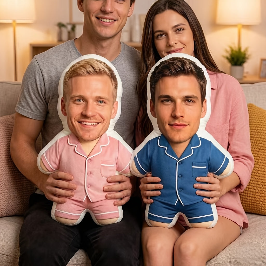 Machine washable custom photo pillow with a printed photograph