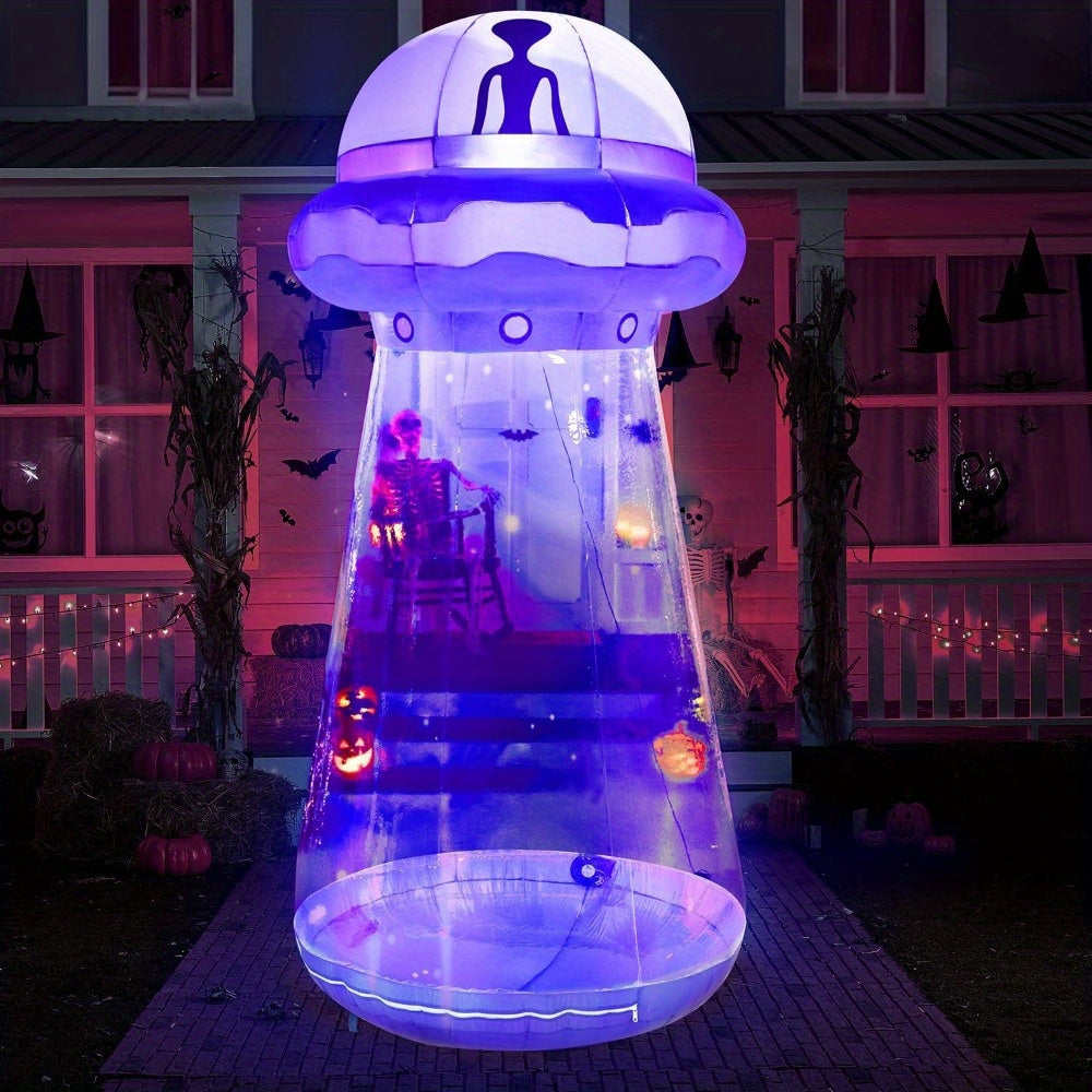 Inflatable Halloween UFO Decoration - 9FT LED Yard Décor