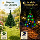 Christmas tree solar lights for a flower bed