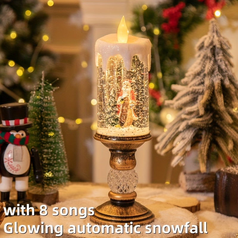 Flameless Christmas candle lamp with a soft glow