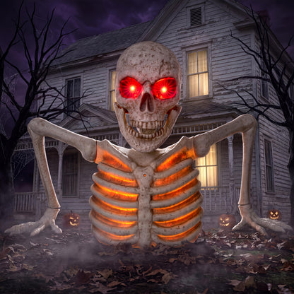 Plug in Halloween skeleton prop with spooky voice playback