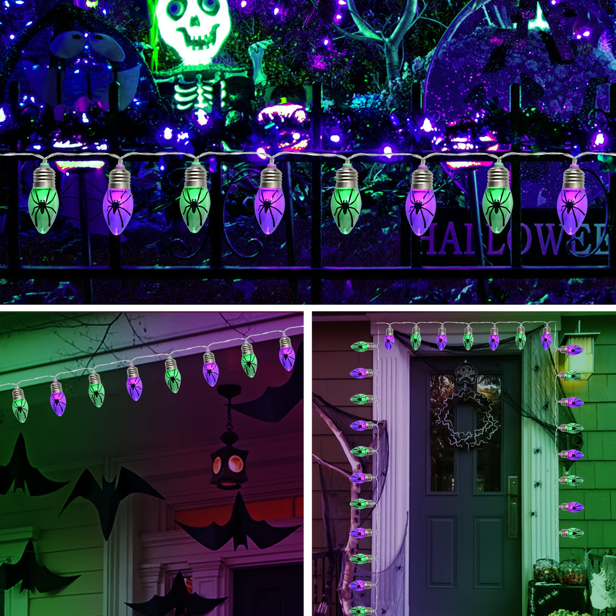 Bubble spider string lights packaging