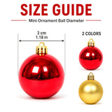 Barrel packed gift box of 48 mini Christmas ball ornaments