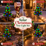 Solar Christmas yard lights for a driveway edge