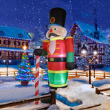 Nutcracker Inflatable 8 ft Lighted Christmas Soldier, Outdoor Christmas Inflatables for Yard