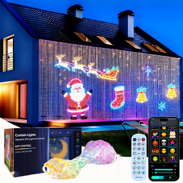 Curtain Lights with Remote, Smart LED, App Control, Music Sync, 256 or 400 LED, 3 Sizes