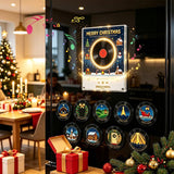 Christmas Fridge Magnets, Record Player Set with 9 Carol Records