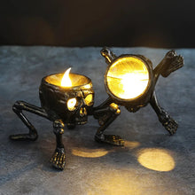 Halloween flameless tea light candle with skeleton hand design