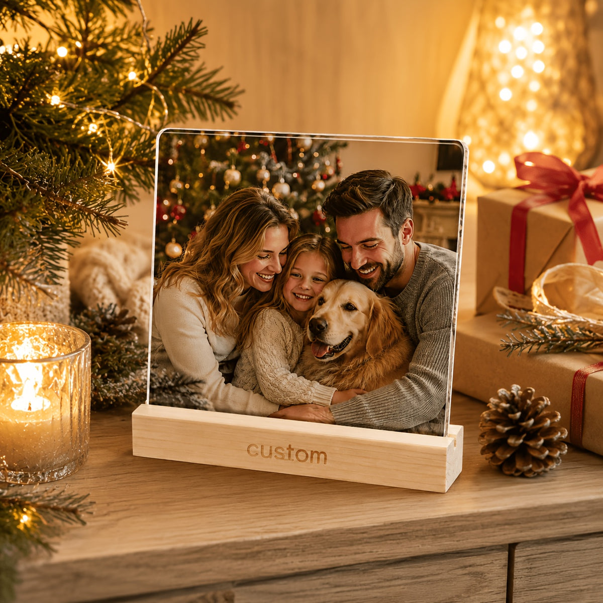 Personalized photo frame as a Christmas gift