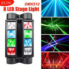 Spider beam light showing all 8 moving LED heads