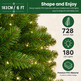 Artificial Christmas tree with warm white LEDs lit up for the season