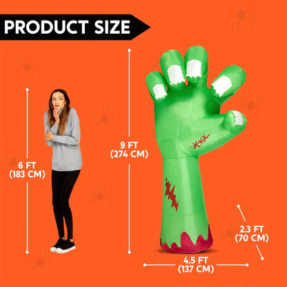 Zombie arm Halloween inflatable decoration, full view