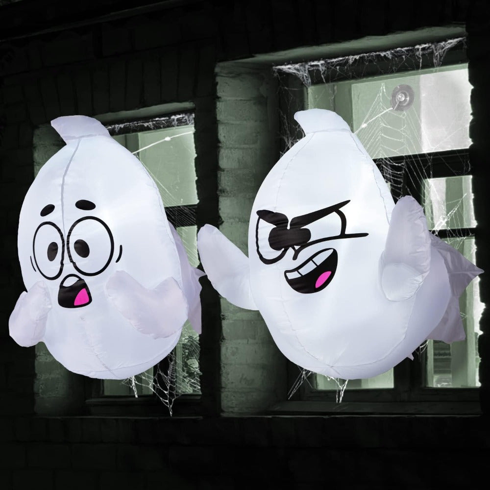 Two-pack of inflatable Halloween window ghosts, 2.6 feet tall each