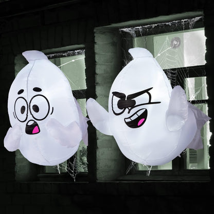 Two-pack of inflatable Halloween window ghosts, 2.6 feet tall each