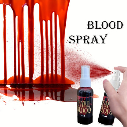 Bottle of Halloween fake blood spray prank prop
