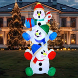 Christmas Inflatable Snowman, 6 ft Stacked Blow Up Yard Decoration with Built-In LED Lights