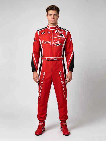 Halloween Race Car Driver Costume, Men's Racing Suit Jumpsuit with Belt, S to XXL