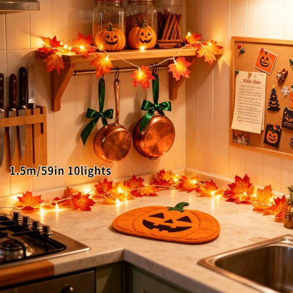 Halloween Maple Leaf LED Light String - Fall Outdoor Garden Lighting