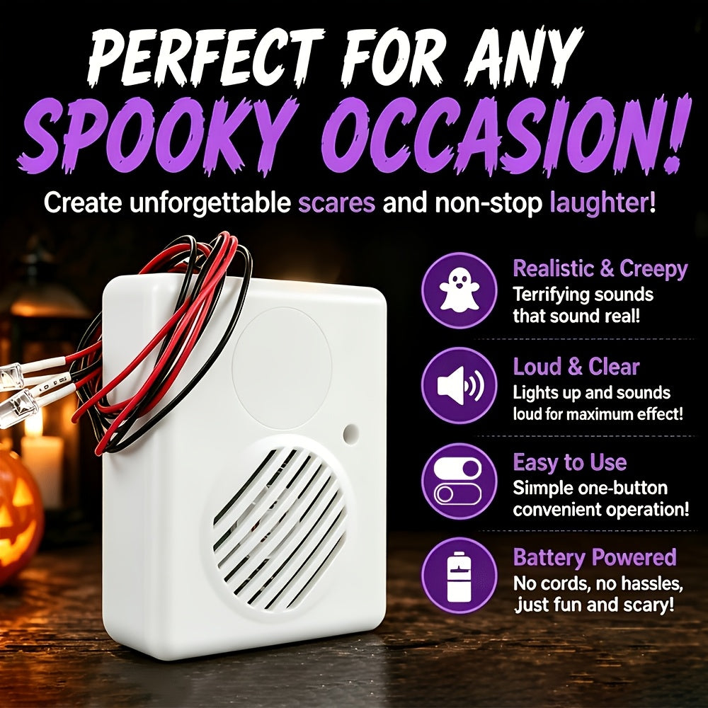 Halloween prank device with repeating scary audio playback