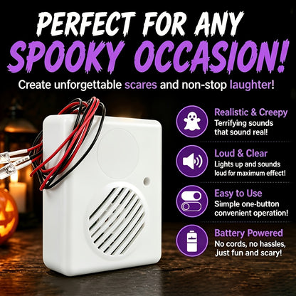 Halloween prank device with repeating scary audio playback