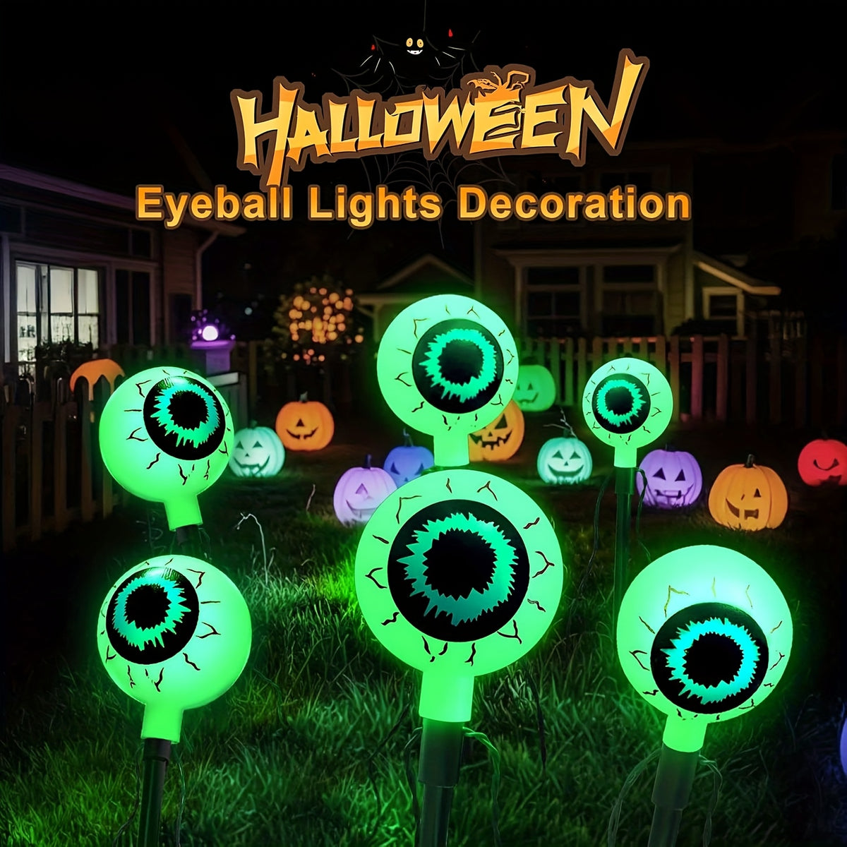 Solar Halloween Eyeball Lights - Outdoor Yard Decorations