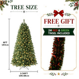 Pre-Lit Christmas Tree, 5 to 7.5 ft, Warm White LED, 13 Modes, Tinsel Included