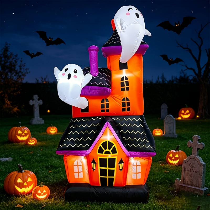 Haunted castle inflatable shown from the side