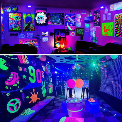 UV Black Light Flood Light - Halloween Glow Party Lighting