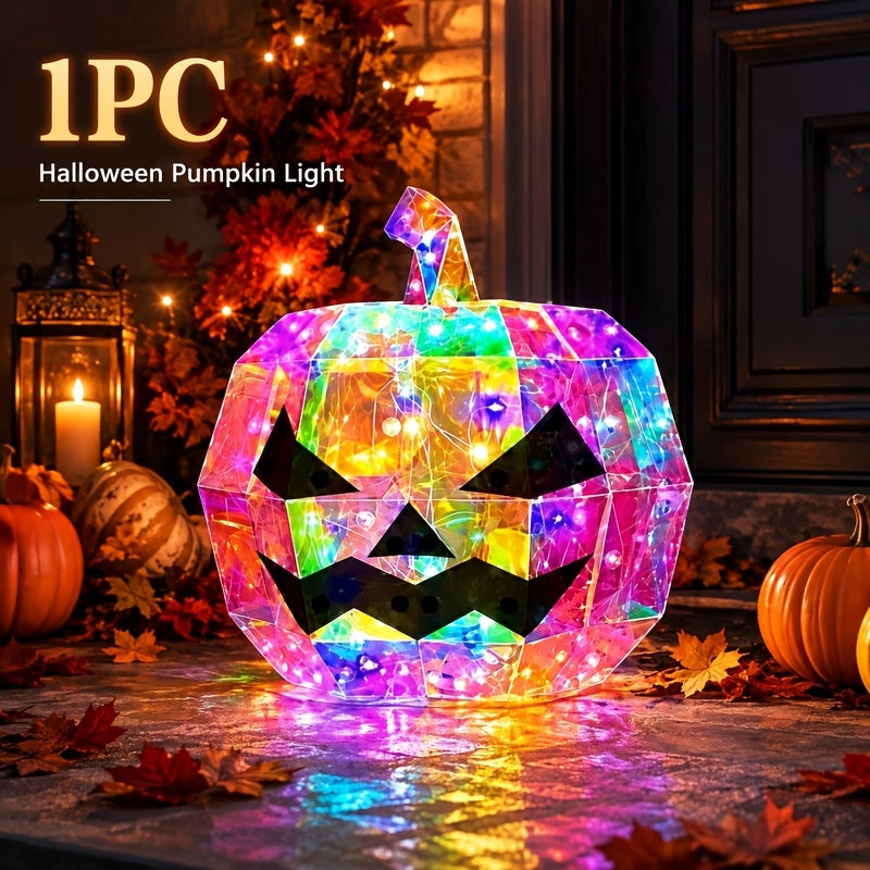Jack-o-lantern LED light seen from the front