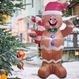 Gingerbread Man Inflatable, 5 ft LED Lighted with Candy Canes, Christmas Yard Decoration