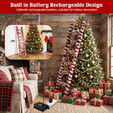 Climbing Santa Ladder, 5 ft Santa Climbing Ladder Decoration, Solar 100 LED Multicolor, Timer