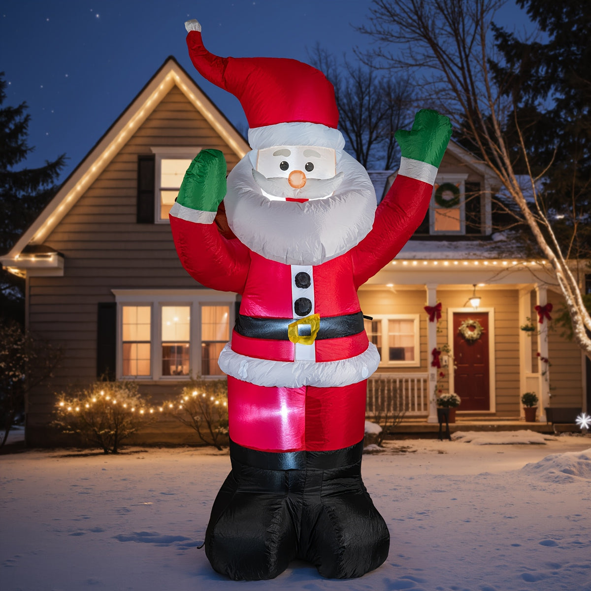 Santa Claus outdoor decoration with color changing lights