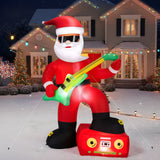 Christmas Inflatable Yard Decorations, Santa Riding Dinosaur, Snowman, Stakes & Storage Bag