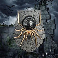 Spider eyeball Halloween doorbell prop with glowing green eye