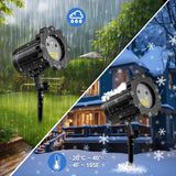 Christmas projector lights with snowflake and bell patterns