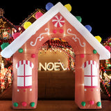 Gingerbread Archway Inflatable, 10 ft Lighted with Candy Canes, Christmas Yard Decoration