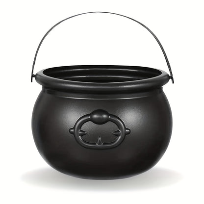 Black Halloween Witch Cauldron Bowl - Indoor Party & Candy Bucket Decor