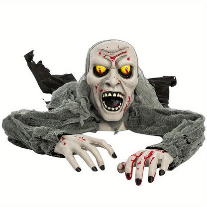 Zombie groundbreaker figure glowing red under LED light effect