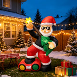 Christmas Yard Inflatable Decorations, 6 ft Rock Star Santa, LED Lighted, Guitar & Radio Base