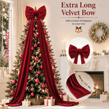 Loops and tails of the extra large red velvet bow