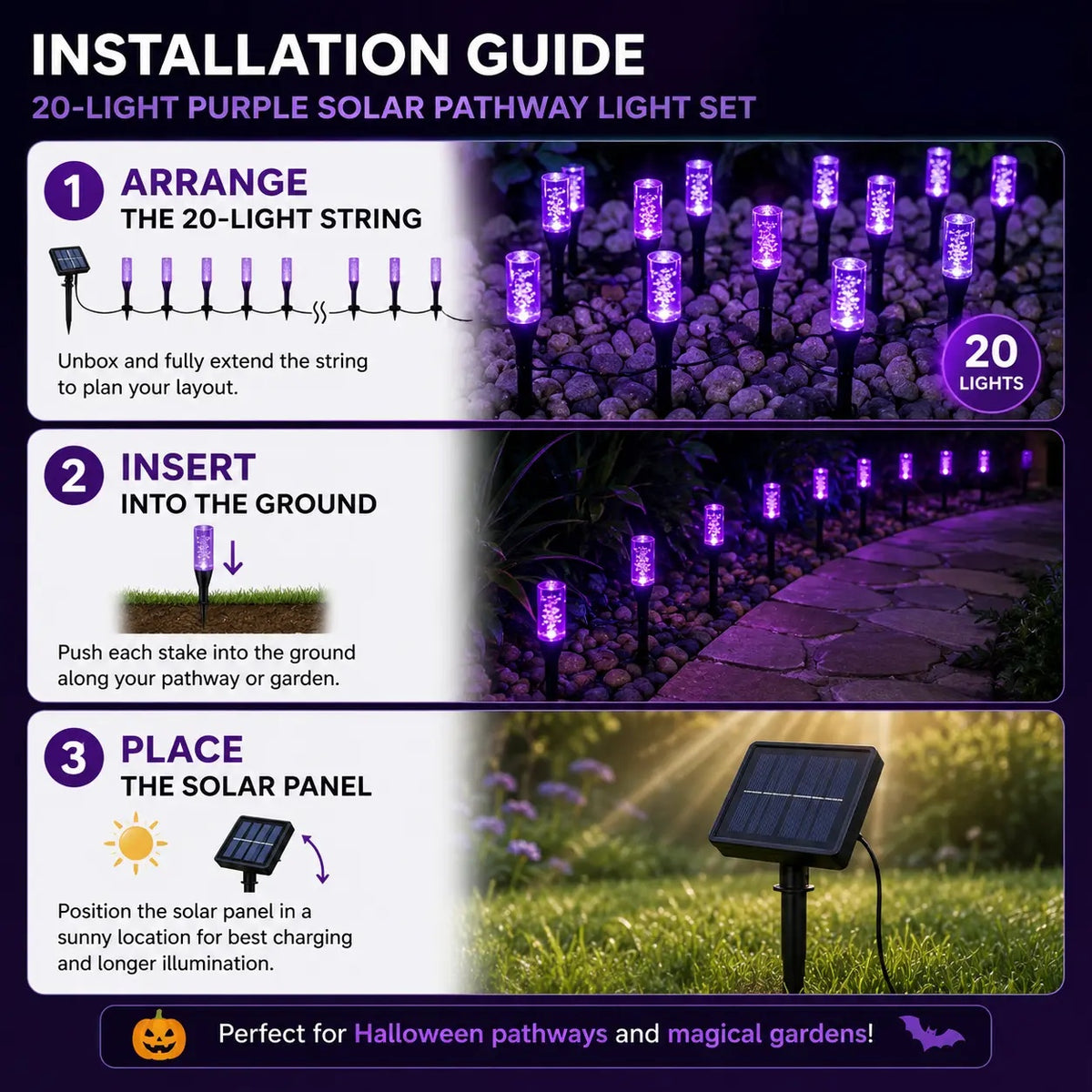 Solar Halloween Garden Lights - Ground Insert Yard Décor