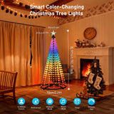RGB LED cone tree for a front yard Christmas display