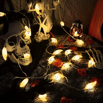 Halloween Ghost LED String Lights - Outdoor Yard & Porch Decoration