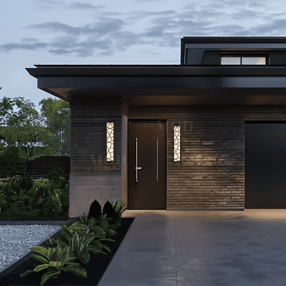 Ukray – Modern Linear LED Outdoor Wall Light, Black, Warm White