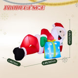 Christmas Inflatable Yard Decorations, Santa Riding Dinosaur, Snowman, Stakes & Storage Bag