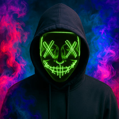 Battery operated glow mask, costume accessory